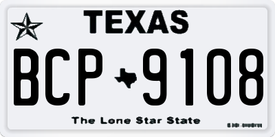TX license plate BCP9108
