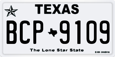 TX license plate BCP9109