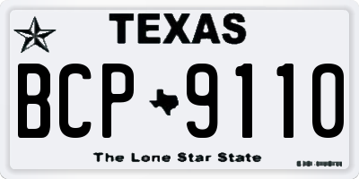 TX license plate BCP9110