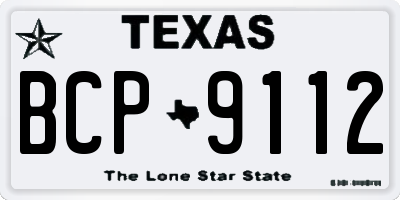 TX license plate BCP9112