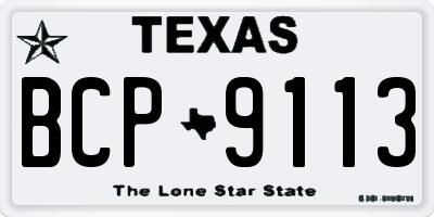 TX license plate BCP9113