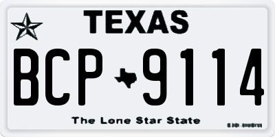 TX license plate BCP9114