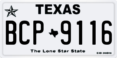 TX license plate BCP9116