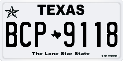 TX license plate BCP9118