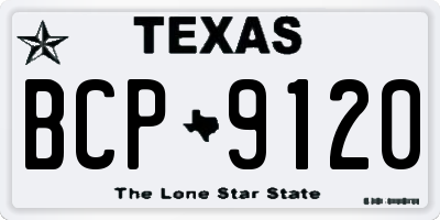 TX license plate BCP9120