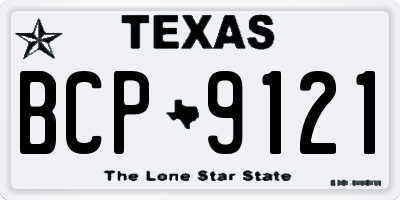 TX license plate BCP9121