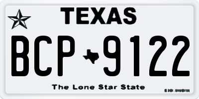 TX license plate BCP9122