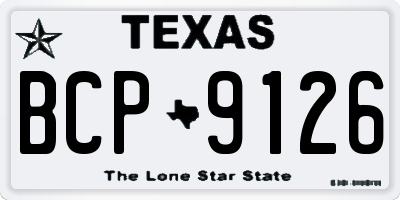 TX license plate BCP9126