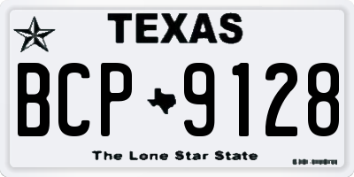 TX license plate BCP9128