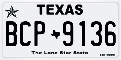 TX license plate BCP9136