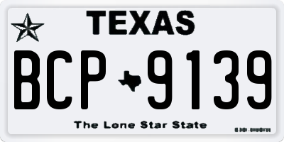 TX license plate BCP9139