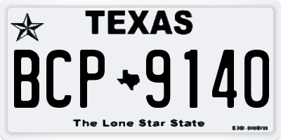 TX license plate BCP9140