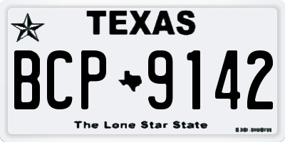 TX license plate BCP9142