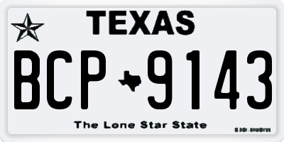TX license plate BCP9143