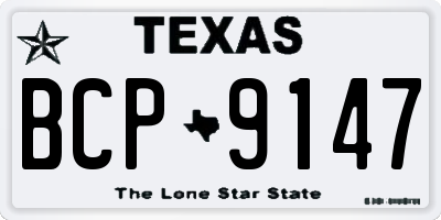 TX license plate BCP9147