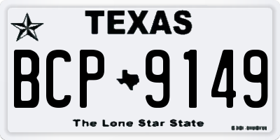 TX license plate BCP9149