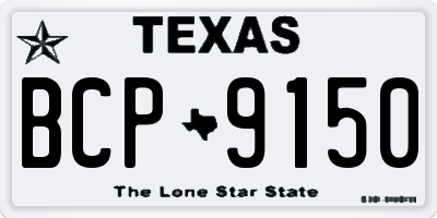 TX license plate BCP9150