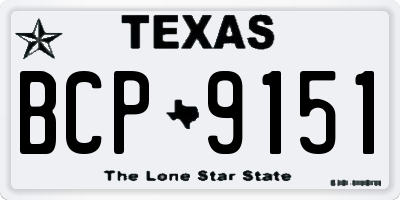 TX license plate BCP9151