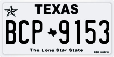 TX license plate BCP9153