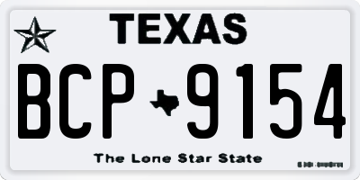 TX license plate BCP9154