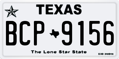 TX license plate BCP9156