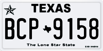 TX license plate BCP9158