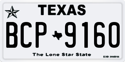 TX license plate BCP9160