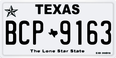 TX license plate BCP9163