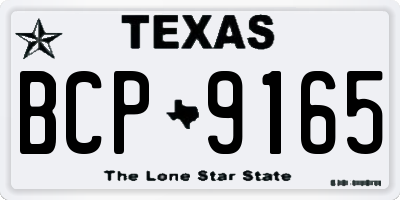 TX license plate BCP9165