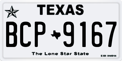 TX license plate BCP9167