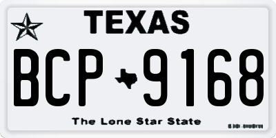 TX license plate BCP9168