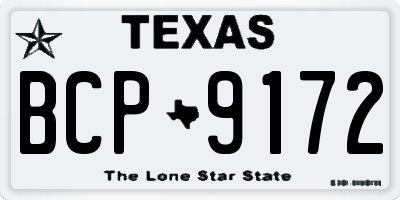 TX license plate BCP9172