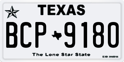 TX license plate BCP9180