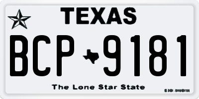 TX license plate BCP9181