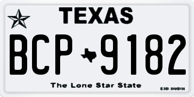 TX license plate BCP9182