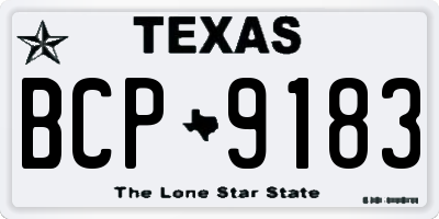 TX license plate BCP9183