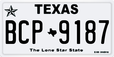 TX license plate BCP9187