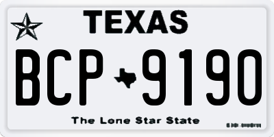 TX license plate BCP9190