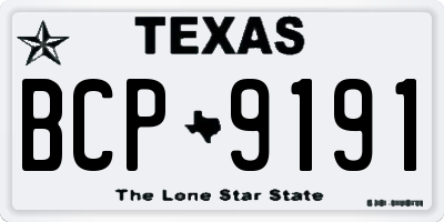 TX license plate BCP9191