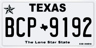 TX license plate BCP9192