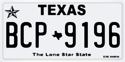 TX license plate BCP9196