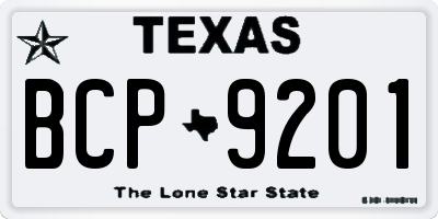 TX license plate BCP9201