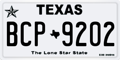 TX license plate BCP9202