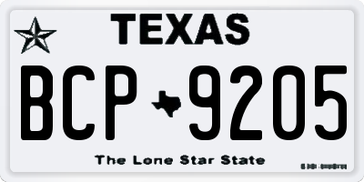 TX license plate BCP9205