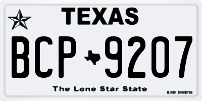 TX license plate BCP9207