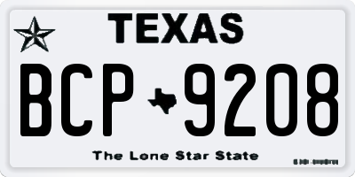 TX license plate BCP9208