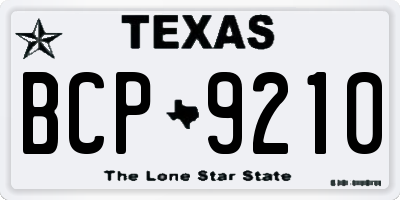 TX license plate BCP9210