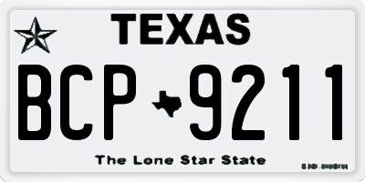 TX license plate BCP9211