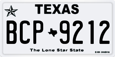 TX license plate BCP9212