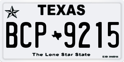 TX license plate BCP9215